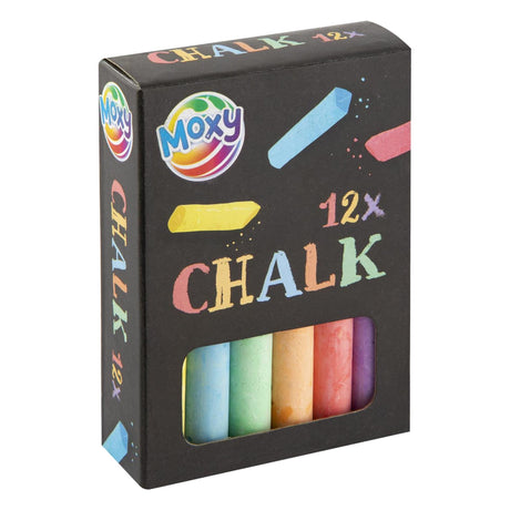 Moxy tavlekridt 12 i æske, hvid eller farvet