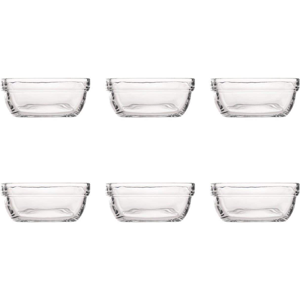 Duralex skål carre firkantet hårdt glas 6 stk 11x11x4,6cm