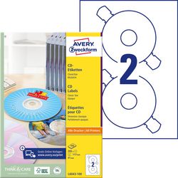 CD DVD labels Avery L6043-100 hvid 200 stk