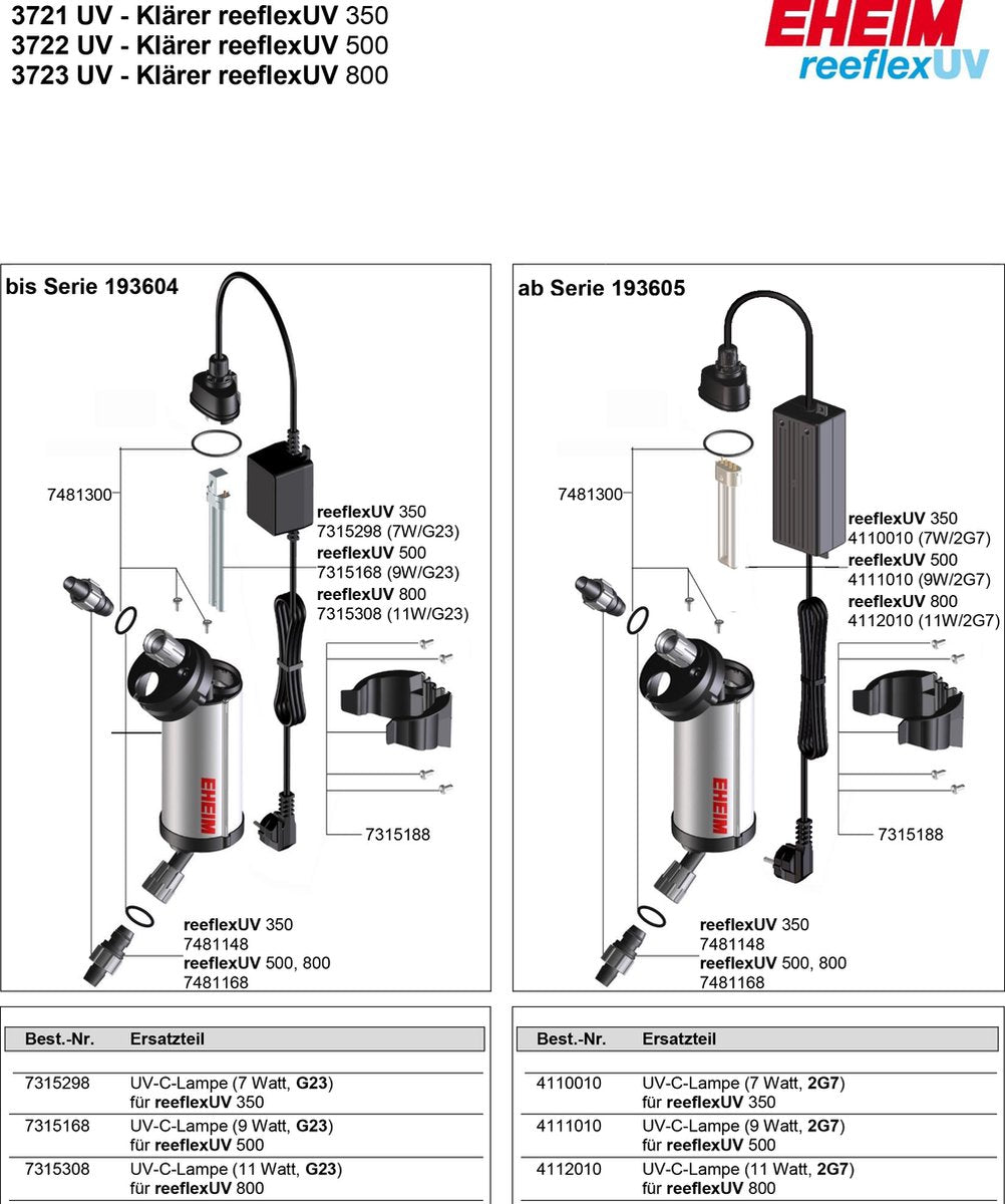 Eheim reeflex uv reservelampe - uv filter erstatningslampe