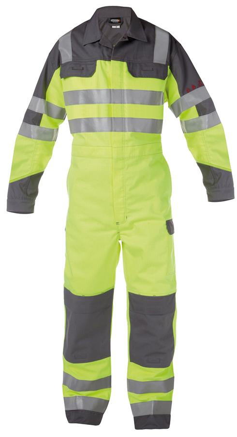 Dassy overall spencer multinorm fluorescerende gul grå m