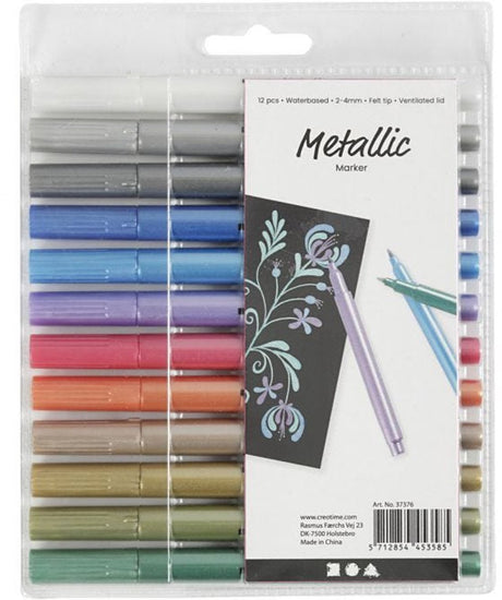 Creativ virksomhed https: www.cchobby.nl metallic-marker-line-thickness-2-4-mm-metallic-colors-12-piece-1-box