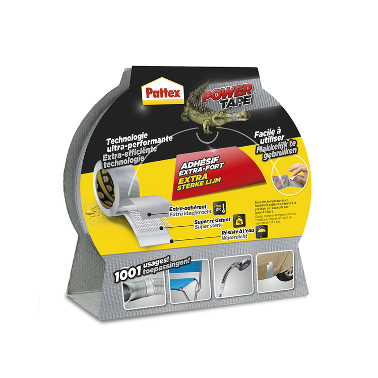 Pattex 1001840 - powertape 25m grå bl | 6 stk