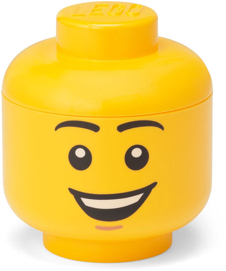 Lego opbevaringsboks, opbevaringsboks, mini, 10 cm, hoved, glad dreng -