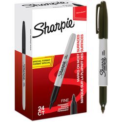 Sharpie permanente markører | fint punkt | sort blæk | 24 stk