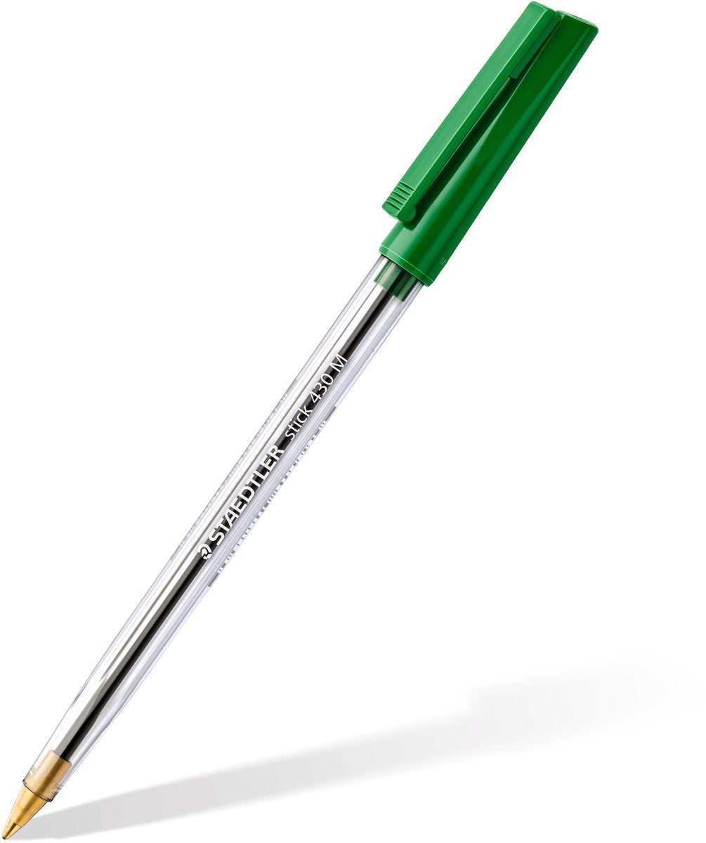 Staedtler - stick 430 - kuglepen - medium - grøn - æske med 10 stk