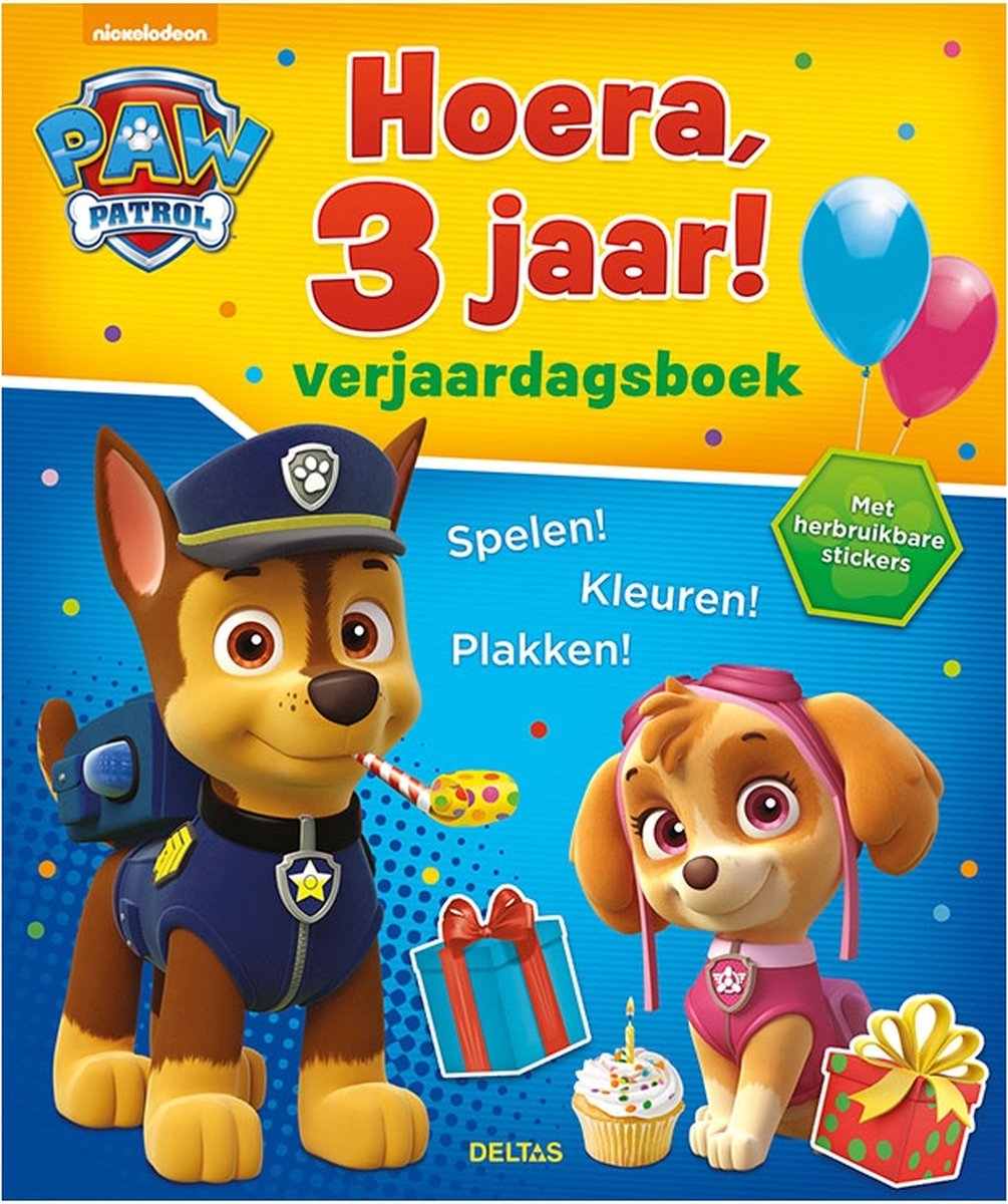 Paw patrulje fødselsdagsbog - hurra, 3 år!
