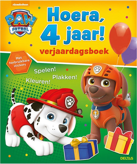 Paw patrulje - malebog - hurra, 4 år - fødselsdagsbog
