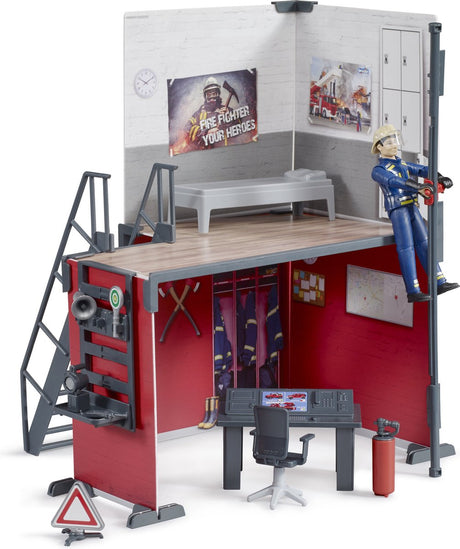 Bruder - bworld - brandstation med brandmand - 62702 - skala 1:16