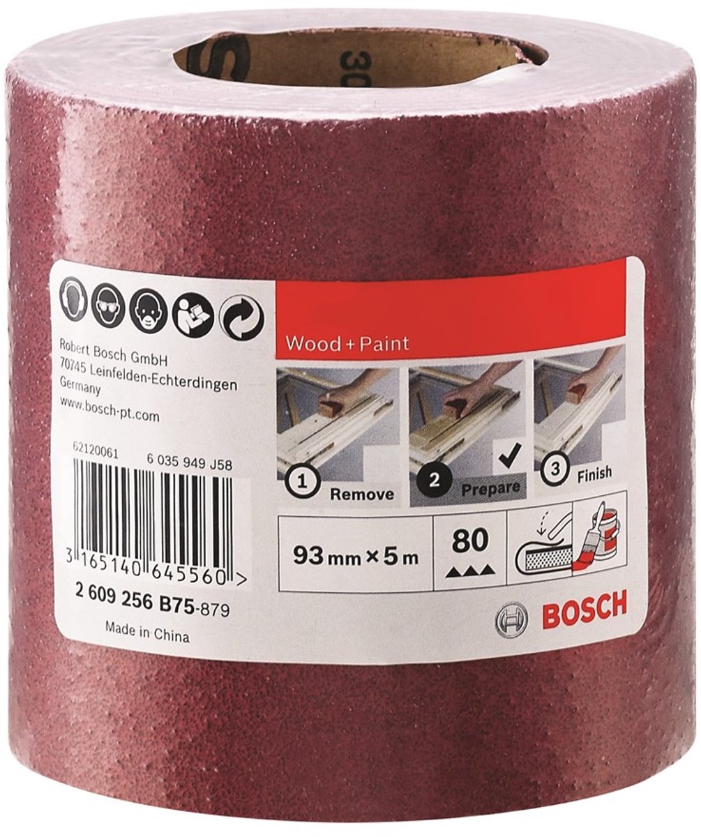 Bosch slibevalse træ 93mmx5m k80