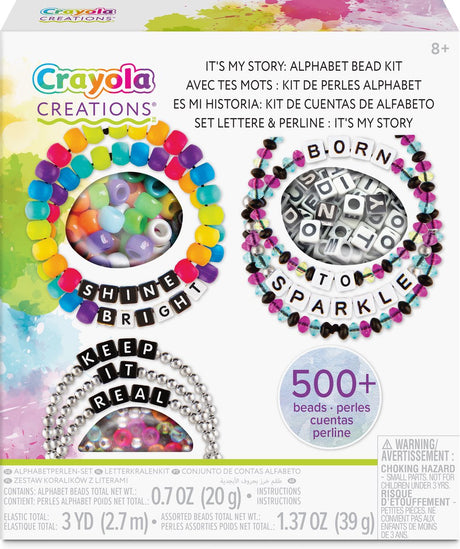 Crayola - kreationer - hobbypakke - sæt lav dine egne armbånd med alfabetperler