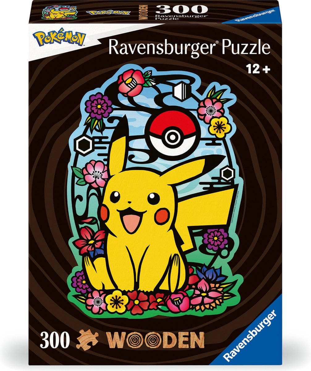Ravensburger træpuslespil pokemon pikachu - puslespil - 300 brikker