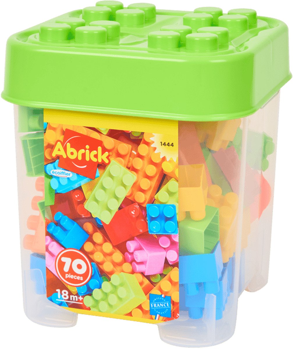 Ecoffier ecoiffier abrick jungle byggeklodser i opbevaringsboks - 70 stk.