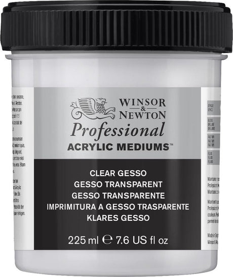 Winsor Newton 3040859 Professional Acryl Clear Gesso Primer 225 ml – Gennemsigtig akrylprimer til akryloliemaling