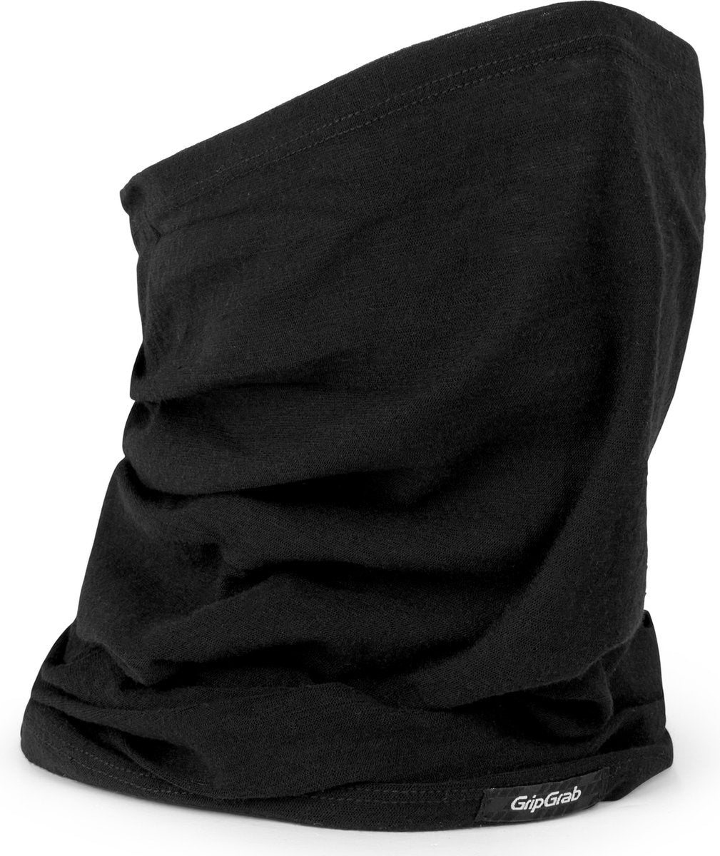 Gripgrab - multifunktionel halsvarmer i merinould cykelløbstørklæde tube halsvarmer - sort - unisex - størrelse one size