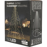 Flagstangsbelysning varm hvid 192 LED'er 190cm