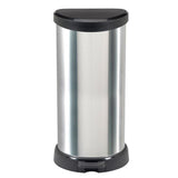 Curver decobin pedalspand oval 40l sølv sort