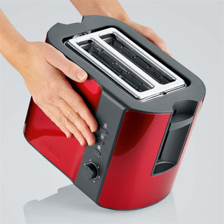 Severin brødrister automatisk 800w rød ved 2217