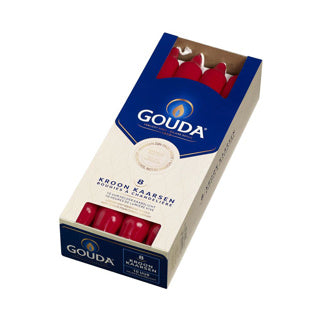 Gouda kronlys rød 240 24 æske med 8 stk. 10 brændetimer