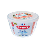 Pyrex koge og fryse rund glas madbeholder med låg 1,1l