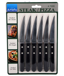 Amefa pizza bøf knivsæt 6-delt sort