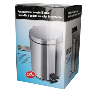 Pedalspand i rustfrit stål 12 liter inklusive inderspand