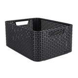 Curver stil kurv m stabelbar rattan stil antracit (lxbxh 38x28x17cm)