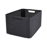Curver stil kurv l rattan stil antracit (lxbxh 44x32x23cm)