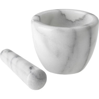Westmark morter med marmor støder, høj, indvendig diameter: ca. 7,5 cm, gourmet, hvidgrå, 69592260