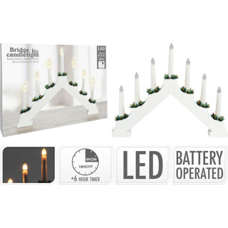 Lysbro træ 7 LED hvid