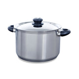 Bk karat+ kogepande 24cm - 6,2l - uden pfas-fri non-stick belægning - induktionsgryde - kogepande i rustfrit stål - ovnfast legetøj 160°c - med låg - sølv