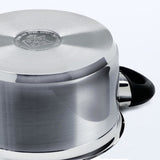 Bk karat+ kogepande 24cm - 6,2l - uden pfas-fri non-stick belægning - induktionsgryde - kogepande i rustfrit stål - ovnfast legetøj 160°c - med låg - sølv