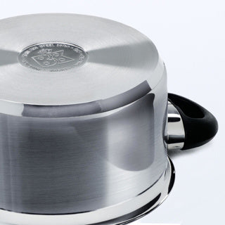 Bk karat+ kogepande 24cm - 6,2l - uden pfas-fri non-stick belægning - induktionsgryde - kogepande i rustfrit stål - ovnfast legetøj 160°c - med låg - sølv