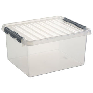 Sunware q-line opbevaringsboks 36 liter gennemsigtig 50x40x26cm