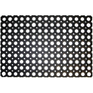 Dørmåtte gummi sort med huller 60x40 cm | 3 stk