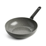 Bk granit keramisk keramisk wokpande 28cm - 3,7l - induktions wokpande - uden låg - ovnsikker op til 160 grader - koldt håndtag - pfas-fri - grå