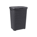 Curver stil vasketøjsboks med låg rattan stil 60 liter antracit 45x34x62 cm