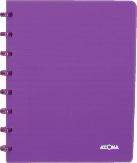 Atoma - trendy notesbog | ft a5 | 144 sider | foret | gennemsigtig lilla