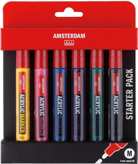 Amsterdam akryl markør startsæt | 6 farver