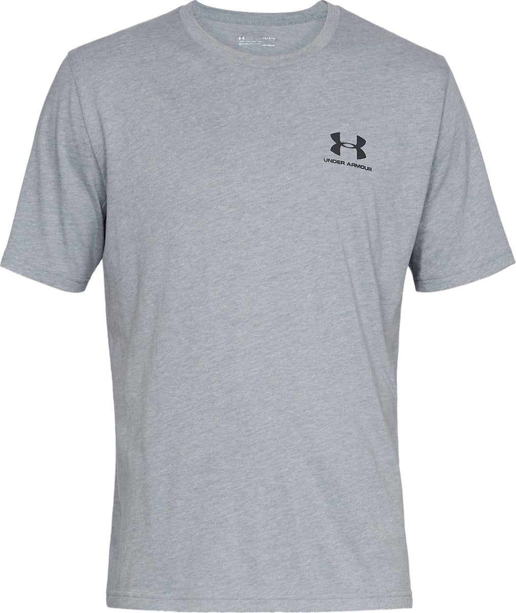 Under Armour UA M Sportstyle LC SS-Gry Sportstrøje til mænd - Steel Light Heather - Sort