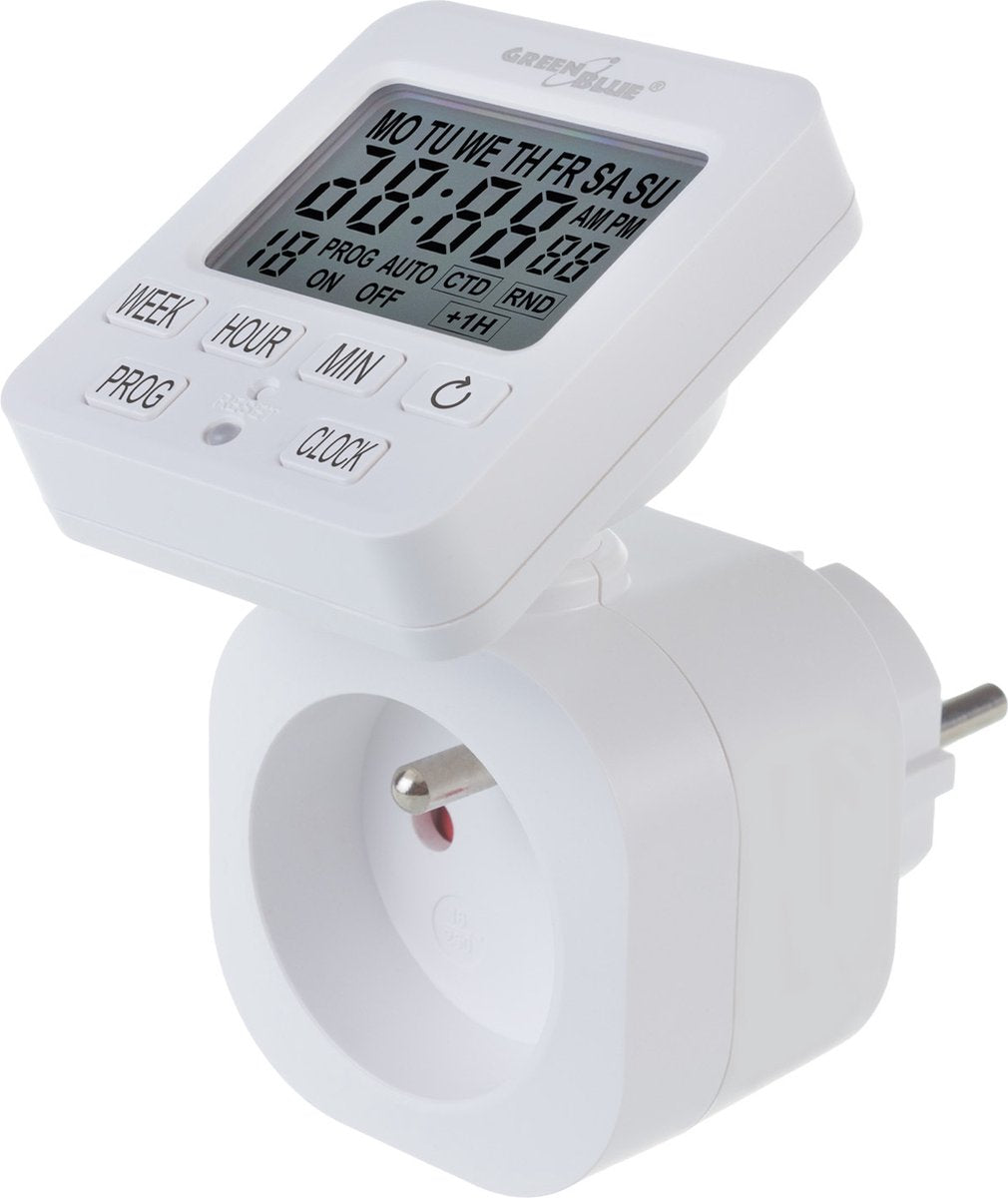Greenblue gb605 e - digital timerkontakt - digital timer - timer - timer - max. indlæs 16a - ip20