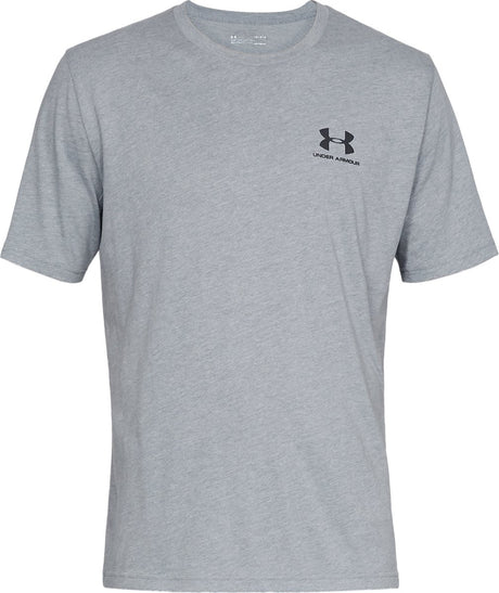 Under Armour UA M Sportstyle LC SS-Gry Sportstrøje til mænd - Steel Light Heather - Sort