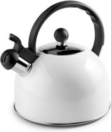 Ibili fløjtekedel - 2,5l - rustfrit stål - hvid