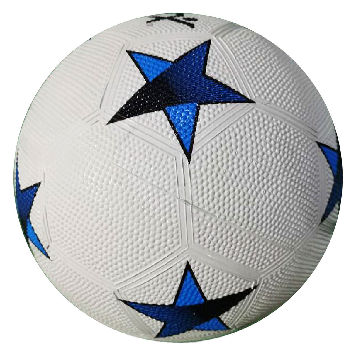 Sportx fodbold gummi blå stjerne 360-380gr