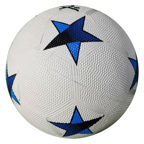 Sportx fodbold gummi blå stjerne 360-380gr