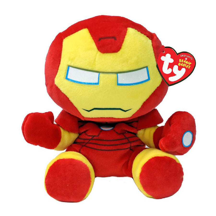 Ty beanie babyer marvel iron man blød, 15 cm