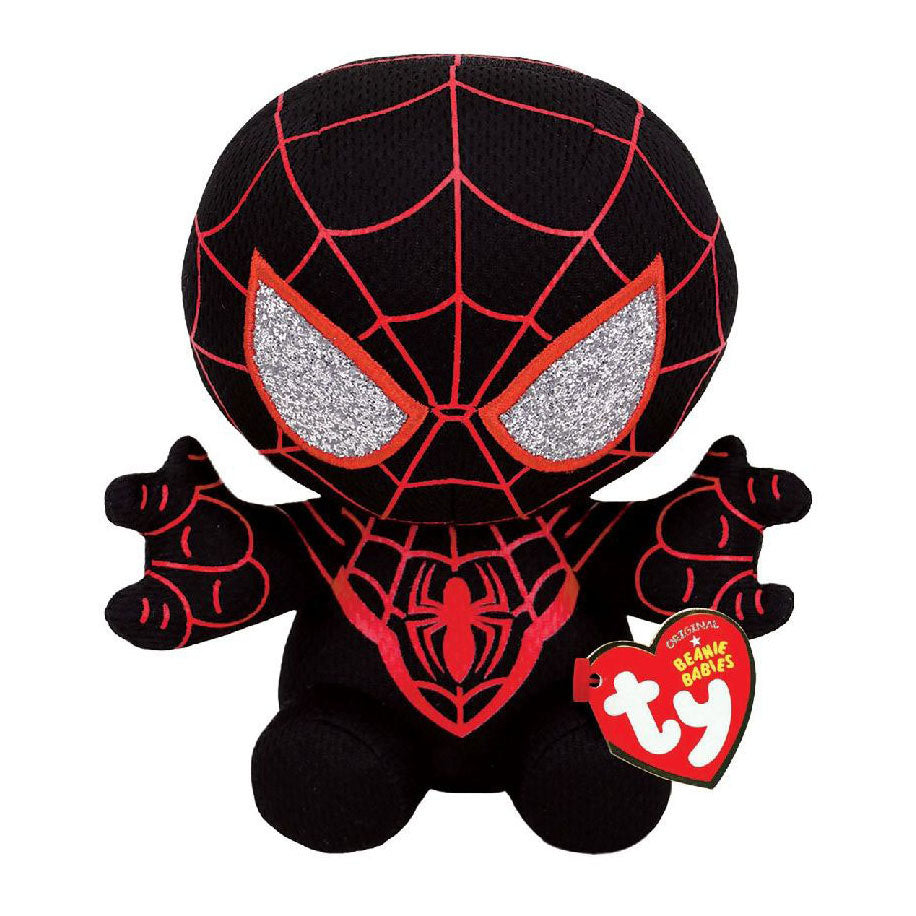 Ty beanie spiderman miles morales, 15 cm