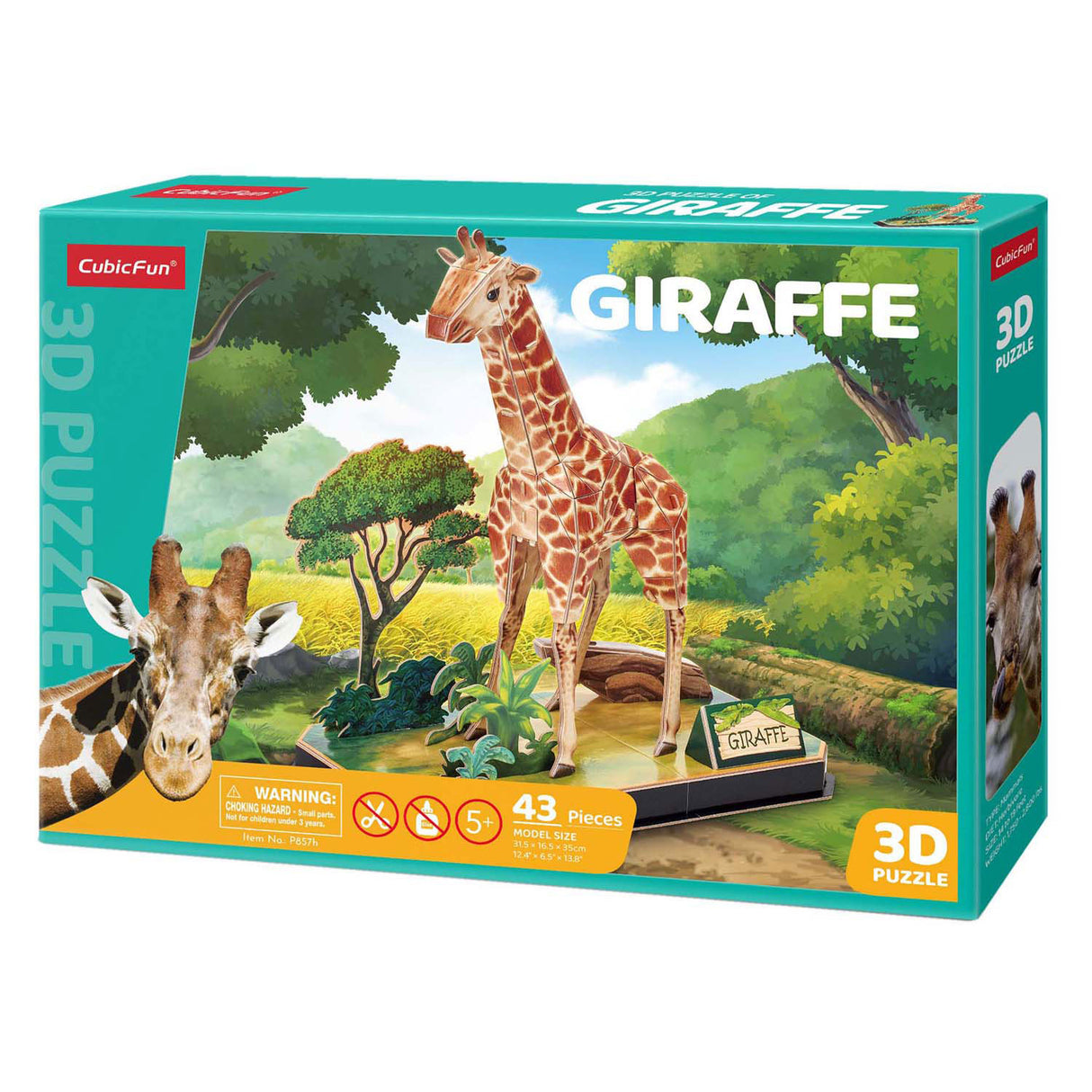 Kubisk sjov 3d puslespil giraf