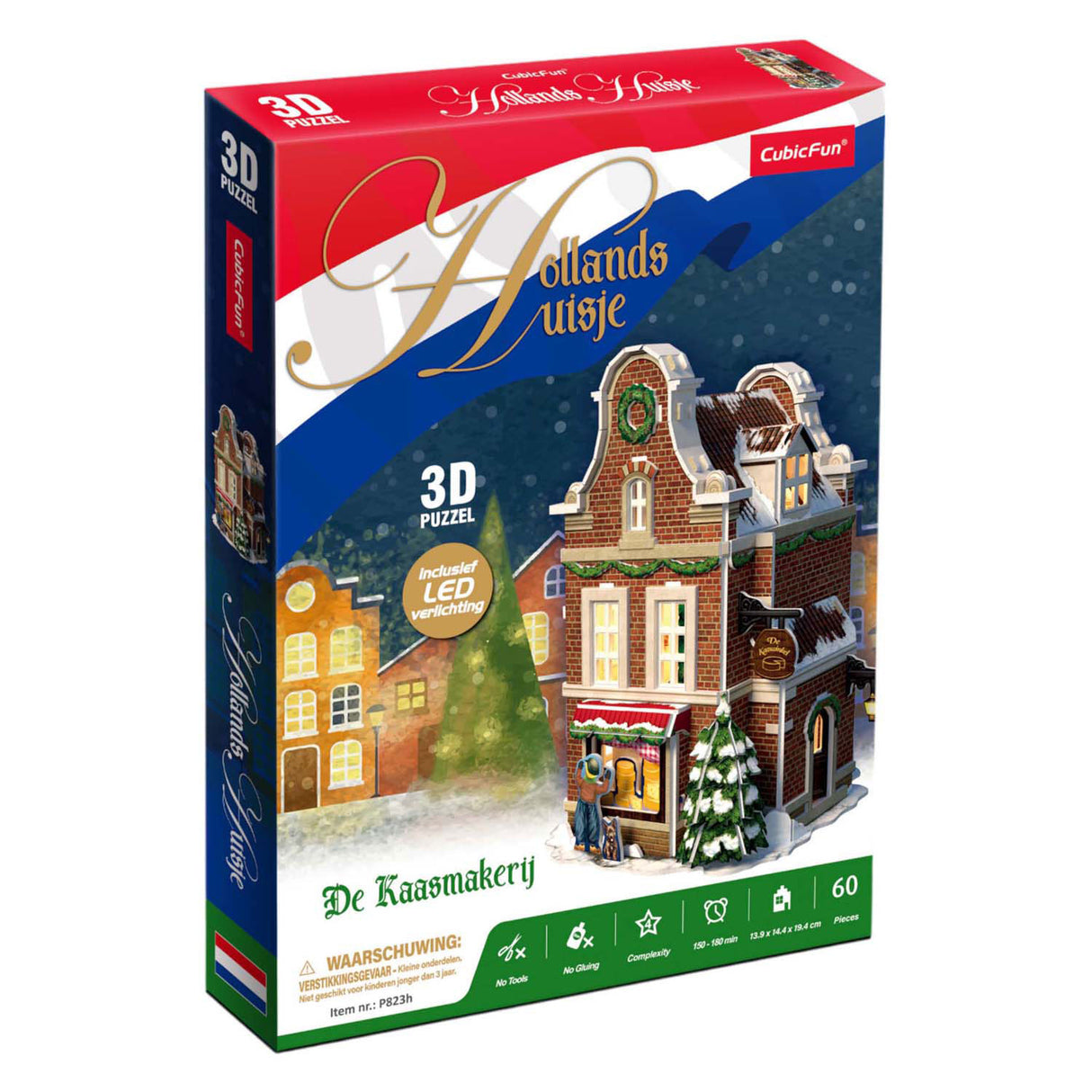 Cubic sjov 3D puslespil ostebutik med LED-belysning