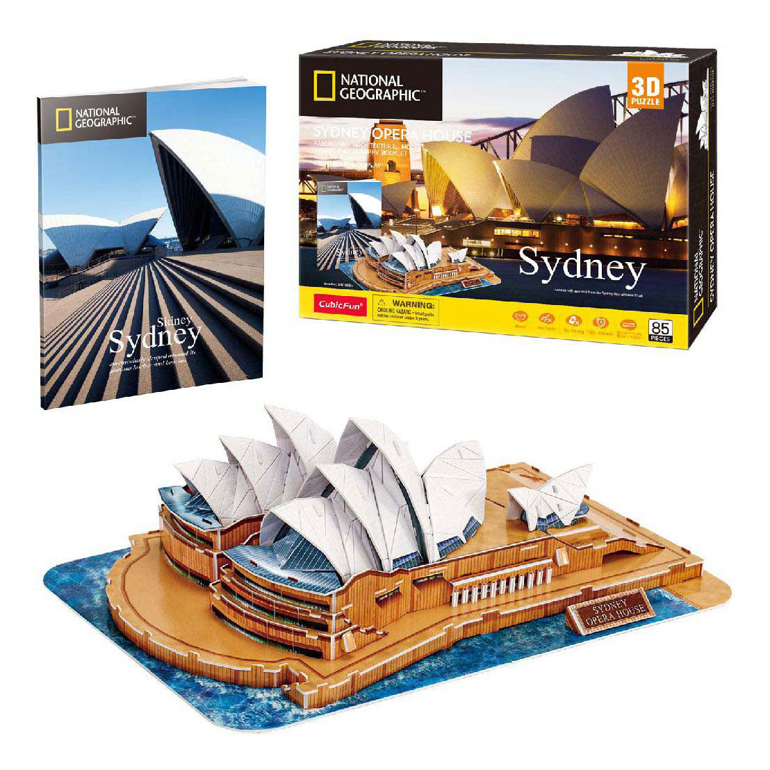 Cubic fun national geographic 3d puslespil sydney opera house - arkitektur - 128 brikker